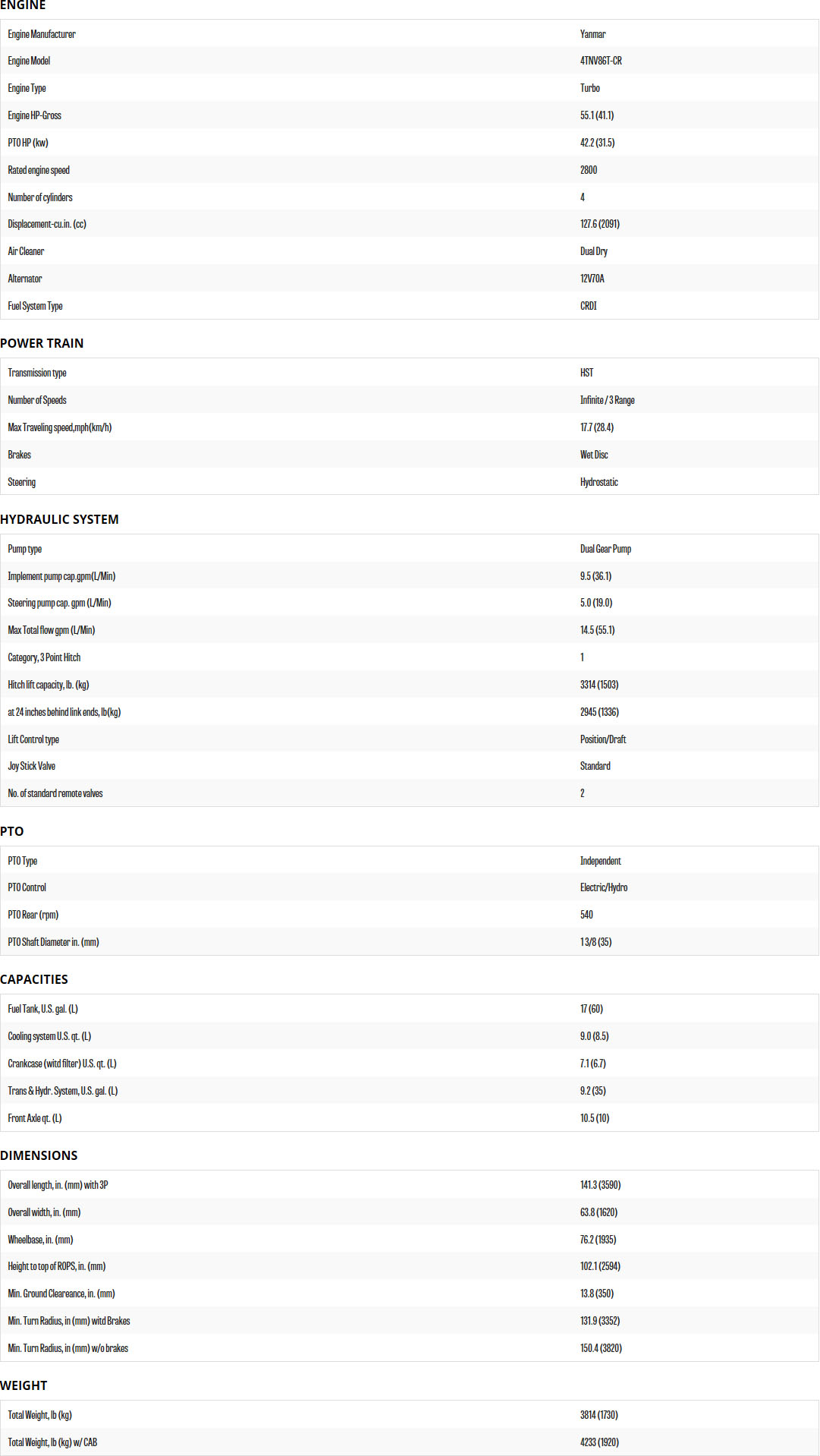 t554 hst spec